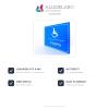 Disabled Exit Sign - Portrait - Blue - 4 mm Aluminum Composite Panel (30 x 20 cm, 4 Drill Holes) view 2