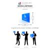 Disabled Exit Sign - Portrait - Blue - 4 mm Aluminum Composite Panel (30 x 20 cm, 4 Drill Holes) view 3
