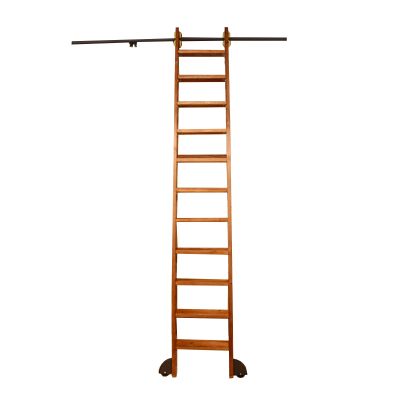 Rolling Library Ladder Hardware Kit with Heavy-Duty Slide Rails, Black
