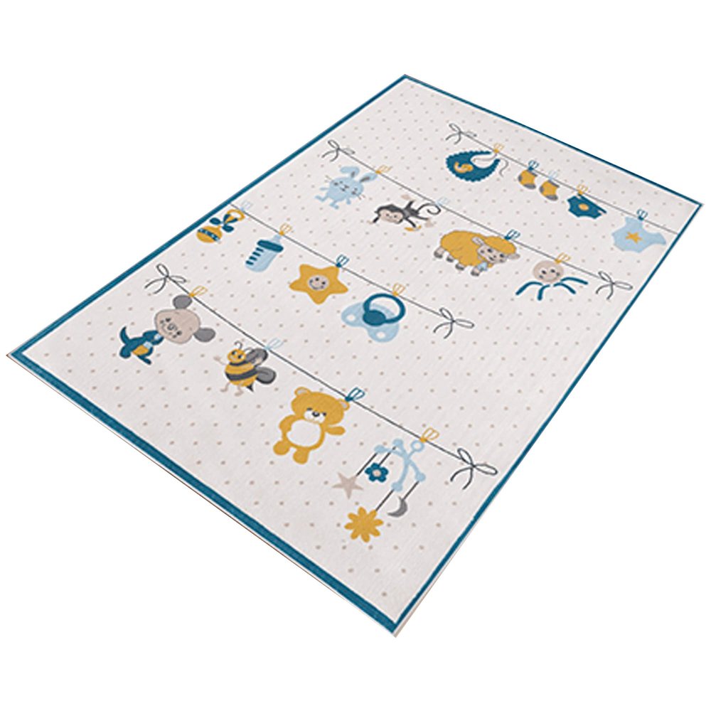 PuppeTend Multicolor Printed Polyester Rug, 80 x 150 cm