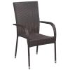 Chenshu Stackable Outdoor Dining Chairs, 4-Piece Set, Brown PE Rattan view 2