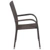 Chenshu Stackable Outdoor Dining Chairs, 4-Piece Set, Brown PE Rattan view 3