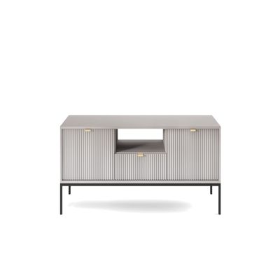 3xE Living LAMELLI Modern TV Stand/Lowboard, 154 cm, Gray