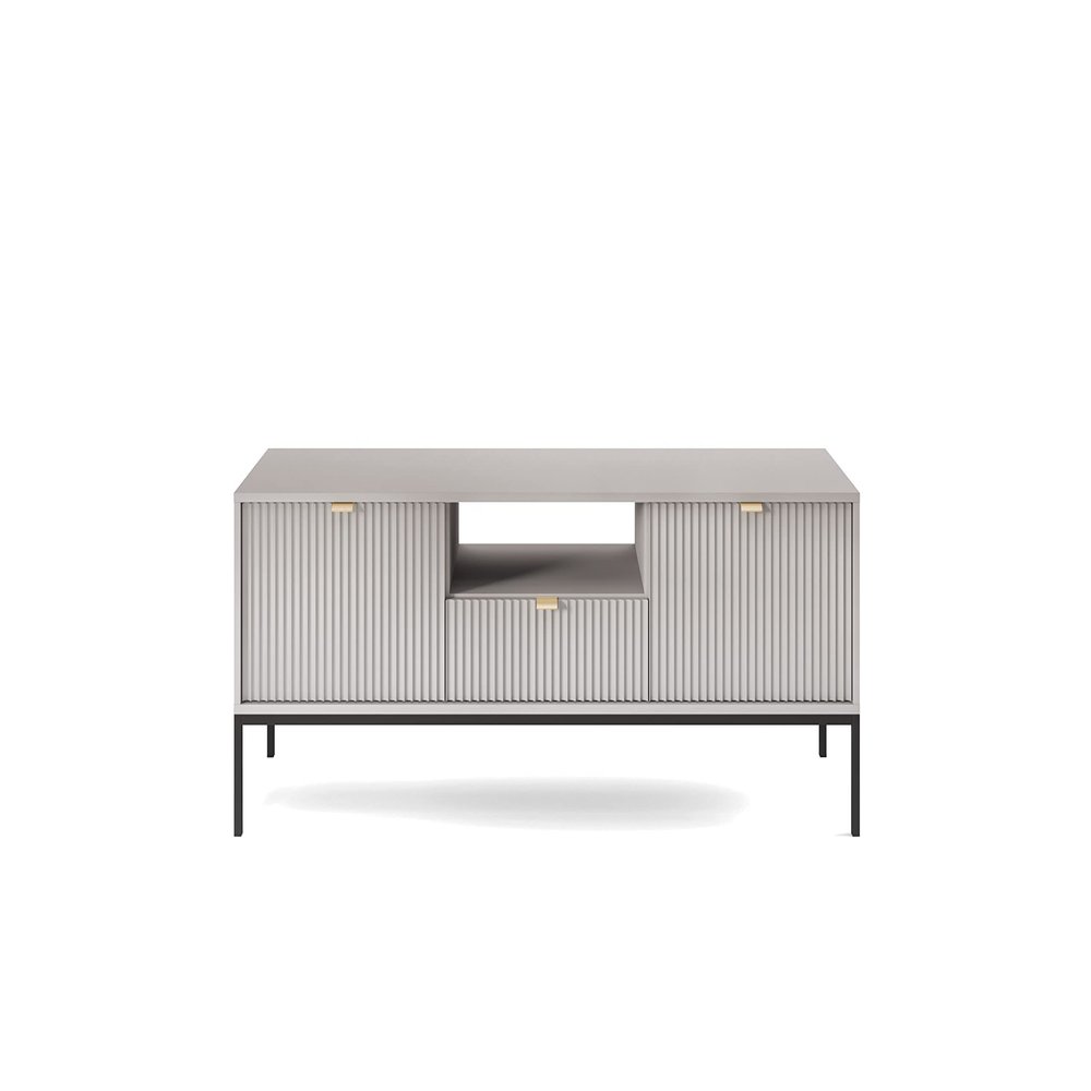 3xE Living LAMELLI Modern TV Stand/Lowboard, 154 cm, Gray