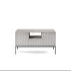 3xE Living LAMELLI Modern TV Stand/Lowboard, 154 cm, Gray view 1