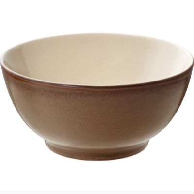 BITZ Salad Bowl, Stoneware, Dishwasher-Safe, 24 cm, Wood/Sand