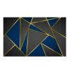ARUGYTEI Navy Blue Geometric Short-Pile Area Rug with Gold Lines, 120 x 180 cm view 2