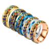 Mesnt Women's Rings, 8 mm 2-Eternity Multicolor Cubic Zirconia Fidget Rings, 5-Color Set, Size 62 (19.7) view 1