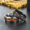 Mesnt Women's Rings, 8 mm 2-Eternity Multicolor Cubic Zirconia Fidget Rings, 5-Color Set, Size 62 (19.7) view 3