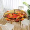 Morbuy Round Elastic Tablecloth, Maple Leaf Print, Waterproof, Washable, Ginkgo Biloba, 100 cm view 2