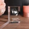 LoveGoals 3D Glass Cube Cancer Zodiac Sign with Your Custom Text Engraved view 2