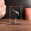 LoveGoals 3D Glass Cube Cancer Zodiac Sign with Your Custom Text Engraved view 3