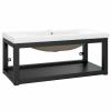 Tidyard Wall-Mounted Bathroom Vanity Frame with Sink, Black Iron, 79 x 38 x 31 cm view 2