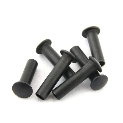 20 Black Carbon Steel Rivets, M6 x 12 mm