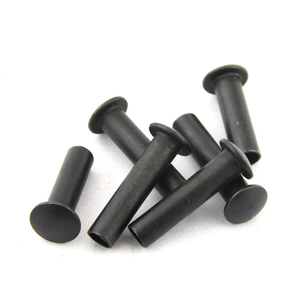 20 Black Carbon Steel Rivets, M6 x 12 mm