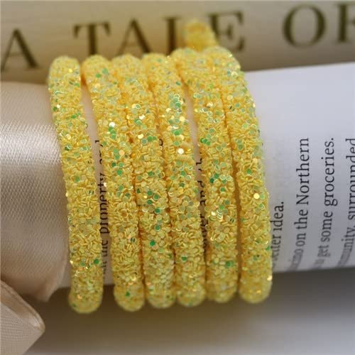 YAHUO 6 mm Glitter Sequin Rope Soft Tube String for DIY Crafts