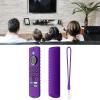 Pwshymi Silicone Case for Fire TV Stick Remote, Non-Slip Protective Cover with Lanyard, 3rd Gen (Purple) Home view 2