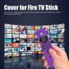 Pwshymi Silicone Case for Fire TV Stick Remote, Non-Slip Protective Cover with Lanyard, 3rd Gen (Purple) Home view 3