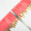 LUNYY 2-Yard Gold-Dipped Goose Feather Trim Ribbon Fringe view 1