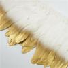LUNYY 2-Yard Gold-Dipped Goose Feather Trim Ribbon Fringe view 3
