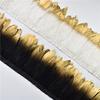 LUNYY 2-Yard Gold-Dipped Goose Feather Trim Ribbon Fringe view 4
