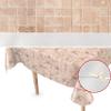 ANRO Beige Tile-Pattern Vinyl Oilcloth Tablecloth 160 x 140 cm view 2