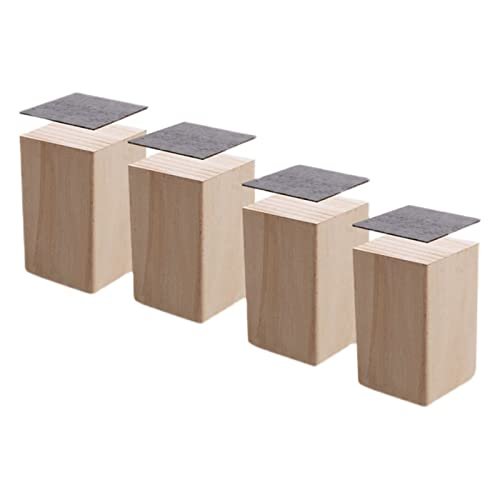 JIAOLUN123 4-Pack Self-Adhesive Wooden Furniture Risers, 10 x 10 x 3 cm
