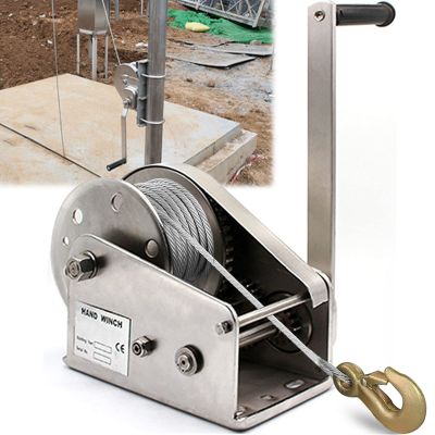 Stainless Steel Hand Winch with Brake, 2,600 lb