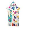 Highdi Hooded Beach Poncho Towel for Adults, Microfiber, Quick-Dry, Bird Flower, 75 x 110 cm view 1