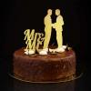 Mr & Mr His and His Silhouette Cake Topper, Personalized Gay Wedding Decoration view 2