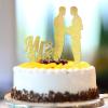 Mr & Mr His and His Silhouette Cake Topper, Personalized Gay Wedding Decoration view 4