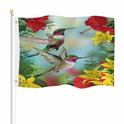Yekiua Hummingbird Flag, 7.6 x 12.7 cm, Double-Sided, Weather-Resistant