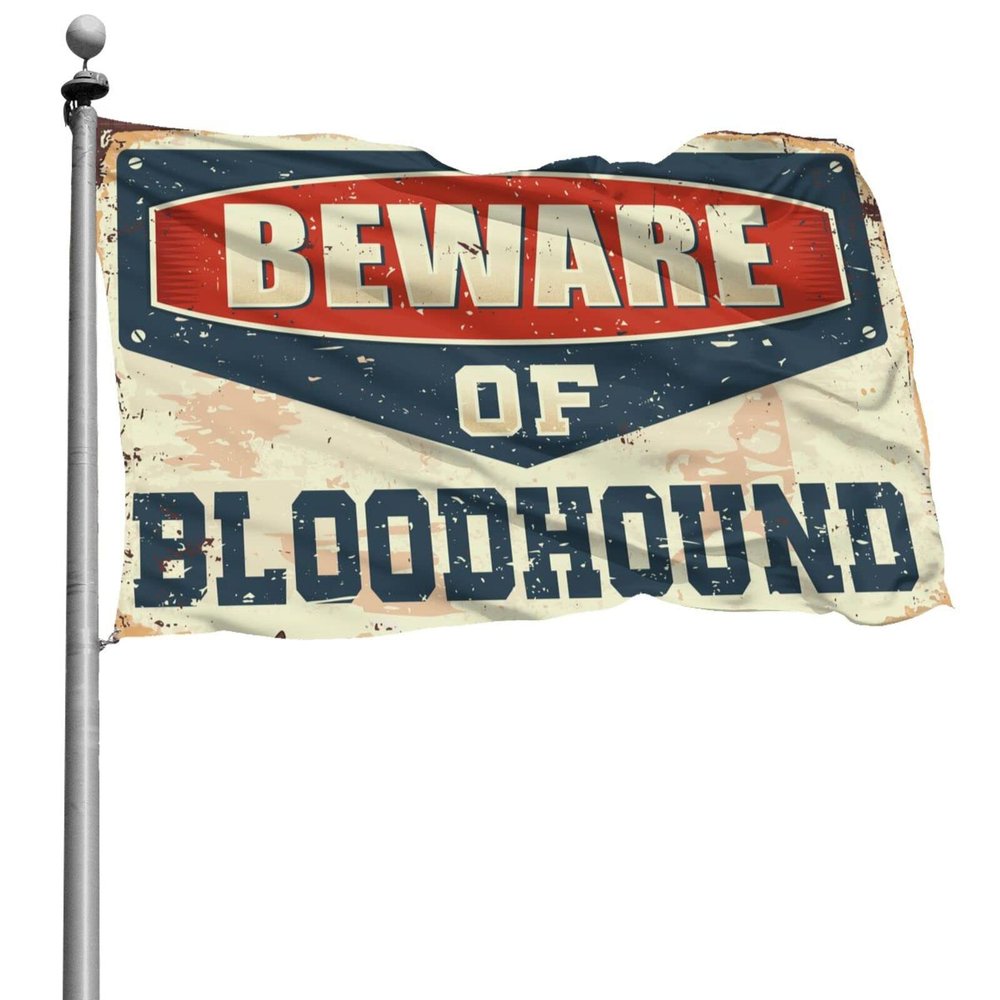 CakJuice Room Flag for Boys, Beware of Bloodhound Flag, Pool Accessory, Student Athlete Flag (30 x 45 cm)