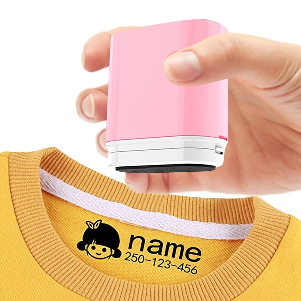 Personalized Waterproof Name Stamp for Children's Clothing (BY005-PINK)