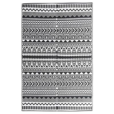 Tidyard Outdoor Rug, Waterproof Balcony and Garden Rug, Double-Layer Jacquard Pattern, Black, 160 x 230 cm, PP