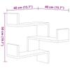 vidaXL 2-Piece Wall-Mounted Corner Shelf Set, Smoked Oak view 3