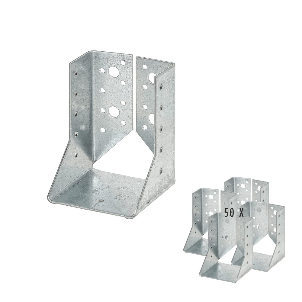 50 x siwitec Type B Beam Hangers 60 x 100 mm, Sendzimir-Galvanized Steel