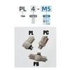 5-Piece Brass Mini Pneumatic Tube Quick-Connect Fittings, PB, 4-M3 view 2