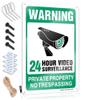 24-Hour Video Surveillance Metal Sign for Home Bar, 30 x 40 cm view 1