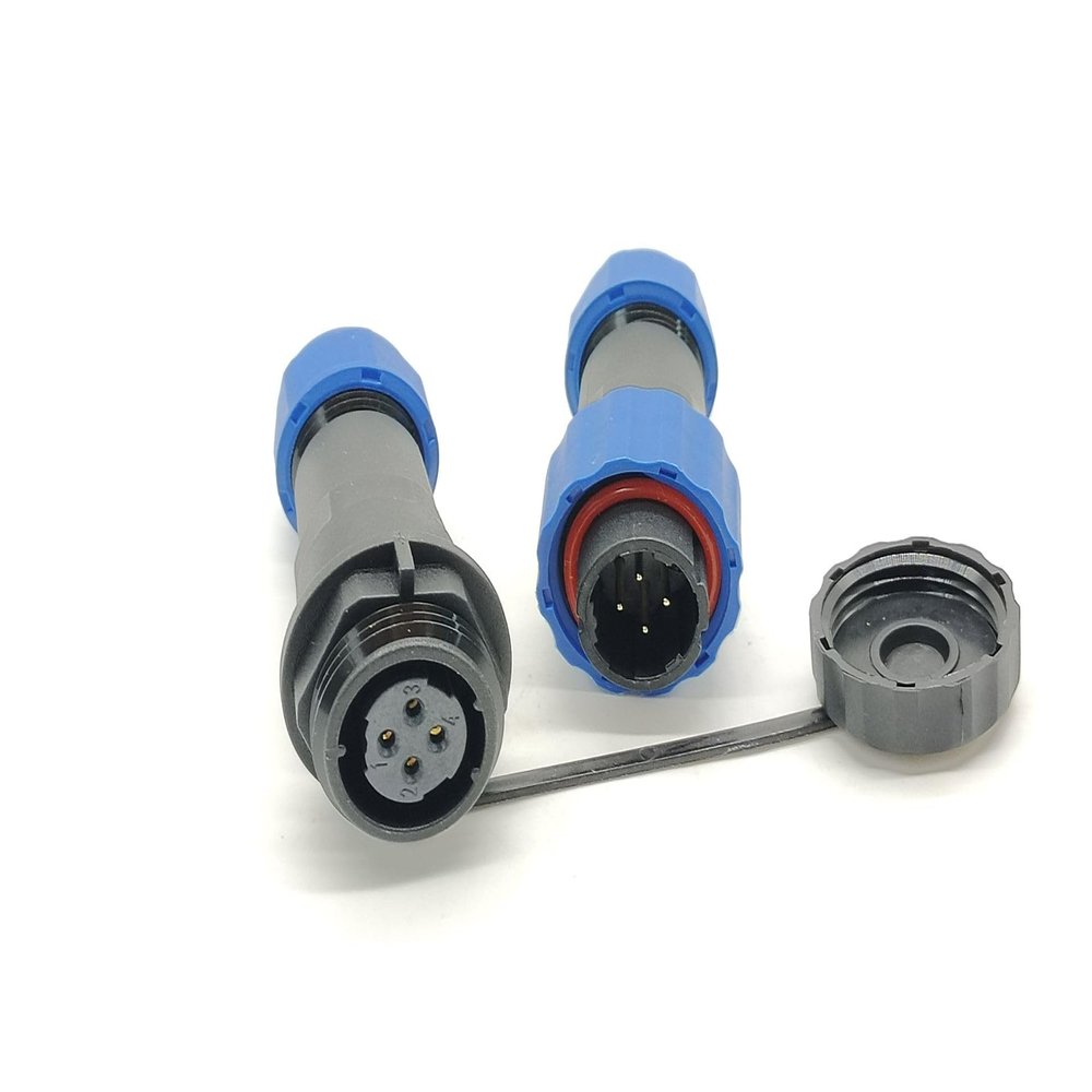 SP17 IP68 4-Pin Aviation Connector Plug and Socket, Waterproof Inline Connector