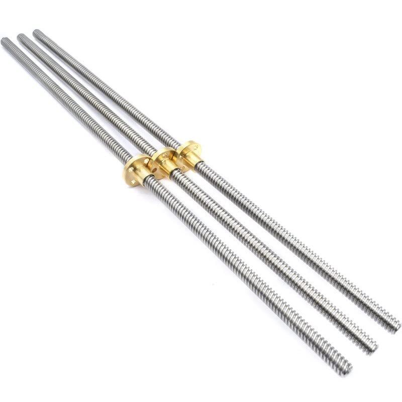 Geeyu T8 Lead Screw, 8 mm, 1 mm Lead, 550 mm, with Brass Nut