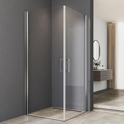 Corner Shower Enclosure 90 x 80 cm, 6 mm Nano Tempered Safety Glass, 195 cm High, Left- or Right-Hand Installation