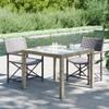 Makastle Gray Poly Rattan Outdoor Dining Table with Glass Top, 90 x 90 x 75 cm view 1