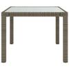 Makastle Gray Poly Rattan Outdoor Dining Table with Glass Top, 90 x 90 x 75 cm view 3