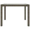 Makastle Gray Poly Rattan Outdoor Dining Table with Glass Top, 90 x 90 x 75 cm view 4