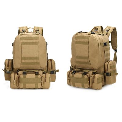 50L 4-in-1 MOLLE Tactical Hiking Backpack, Military Outdoor Pack, One Size