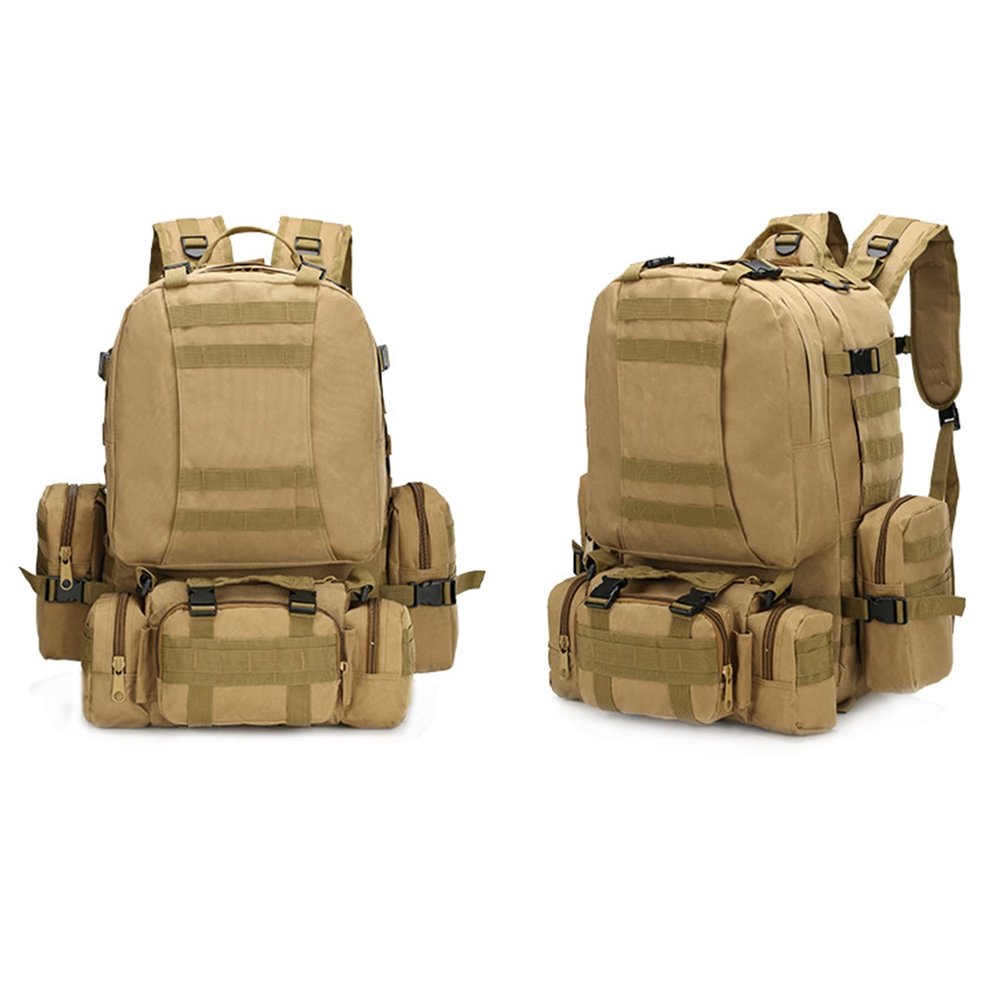 50L 4-in-1 MOLLE Tactical Hiking Backpack, Military Outdoor Pack, One Size
