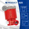 SHDIATOOL Diamond Core Drill Bits, 40 mm (1-3/5 in), M14 Thread, Vacuum-Brazed, 3-Pack view 2