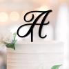 Initial A Wedding Cake Topper, Black Acrylic view 1