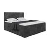 MEBLINI Lara Box Spring Bed with Storage, Mattress & Topper, 160 x 200 cm, H4, Black Velvet view 1